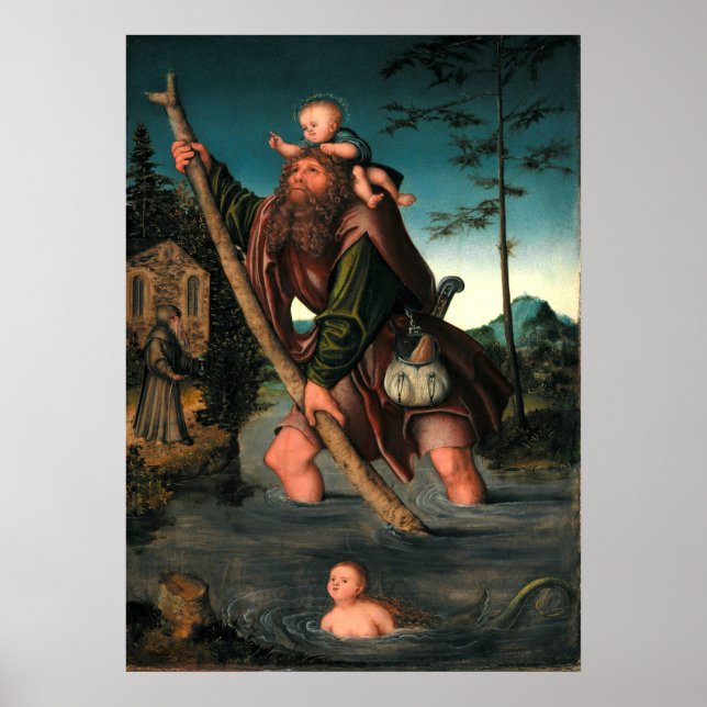 Póster Poster de Saint Christopher por Lucas Cranach The  (Frente)