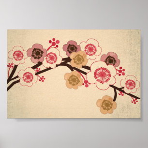 Póster Poster de sakuras de época