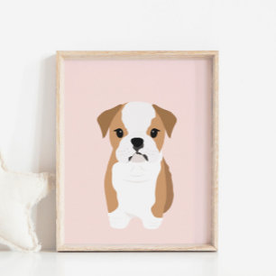 Póster Poster de sala de Bulldoges y guardería de perro y
