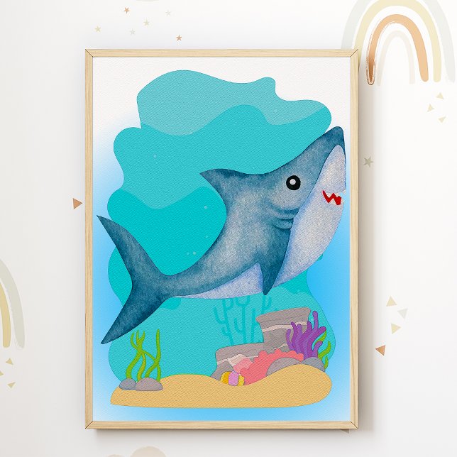 Póster Poster de sala de guardería de tiburón imprimió an (Subido por el creador)