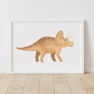 Póster Poster de sala para niños de dinosaurios de tricer