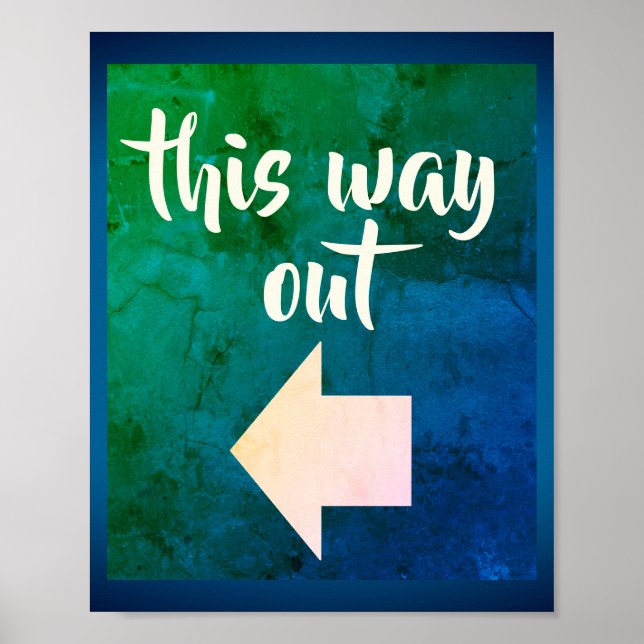 Póster poster de salida (flecha izquierda) (Frente)