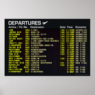 Póster Poster de salidas del aeropuerto