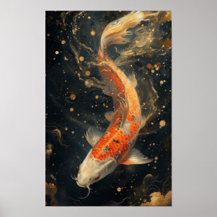 Póster Poster de saltos de carpa de la cultura tradiciona