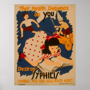 Póster Poster de salud de la WPA pública de Vintage