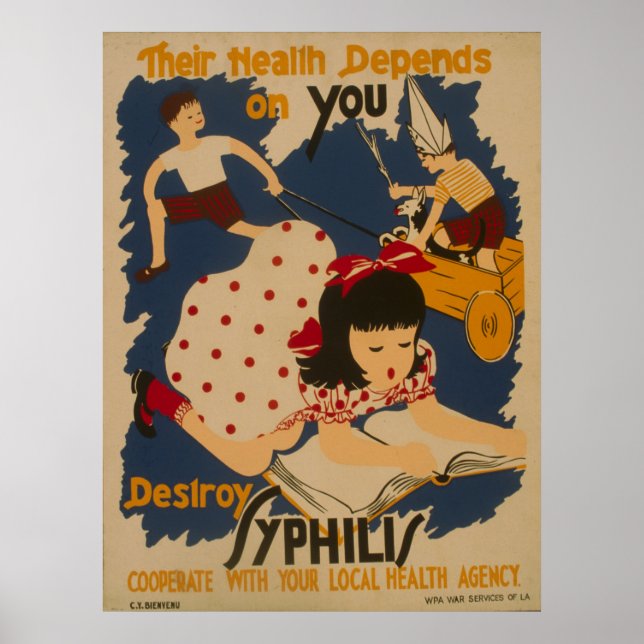 Póster Poster de salud de la WPA pública de Vintage (Frente)