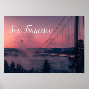 Póster Poster de San Francisco con puente Golden Gate
