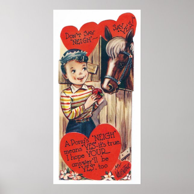 Póster Poster de San Valentín del caballo de vacaciones r (Frente)