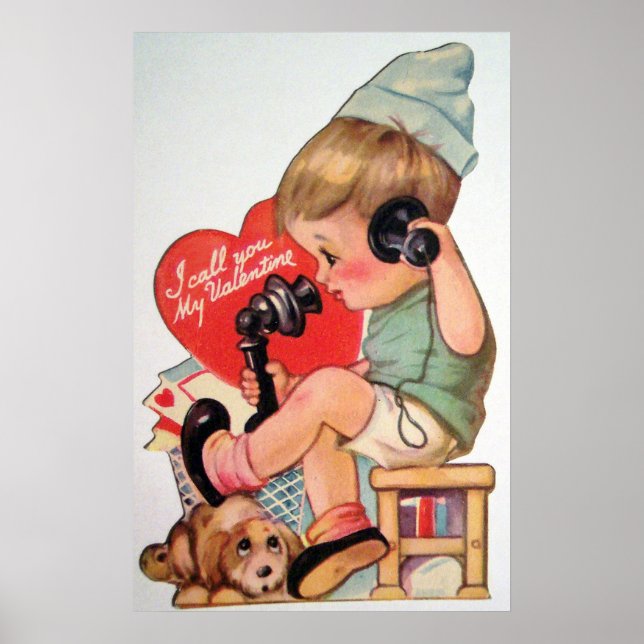 Póster Poster de San Valentín retro lindo (Frente)