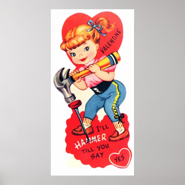 Póster Poster de San Valentín retro lindo (Frente)
