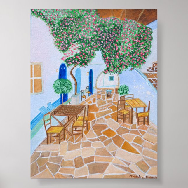 Póster Poster de Santorini Grecia (Frente)