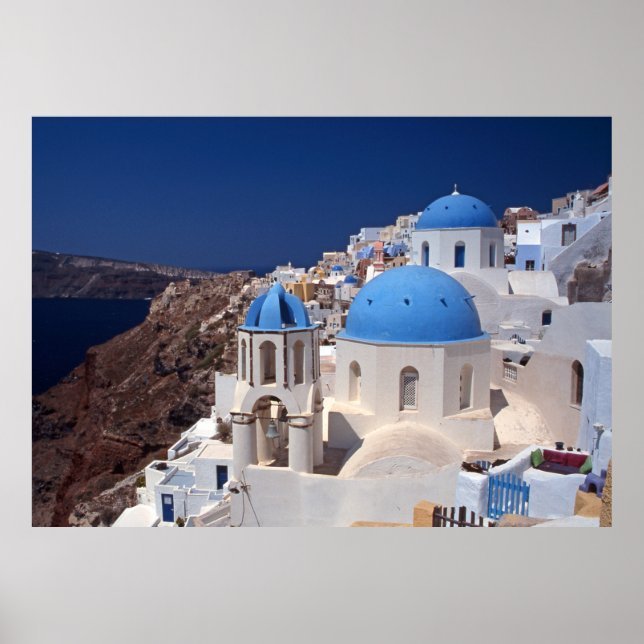 Póster Poster de Santorini Grecia (Frente)