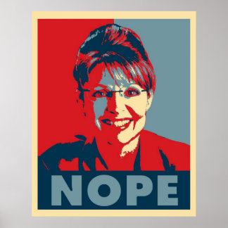 Póster Poster de Sarah Palin "NOPE"