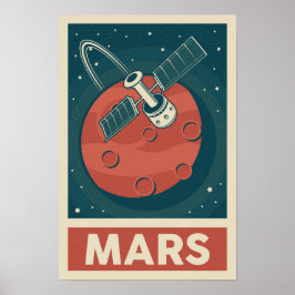 Póster Poster de Satélite Mars Retro Galaxy