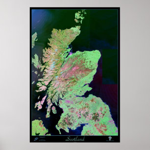 Póster Poster de satélites de Escocia