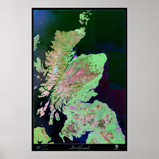Póster Poster de satélites de Escocia (Frente)