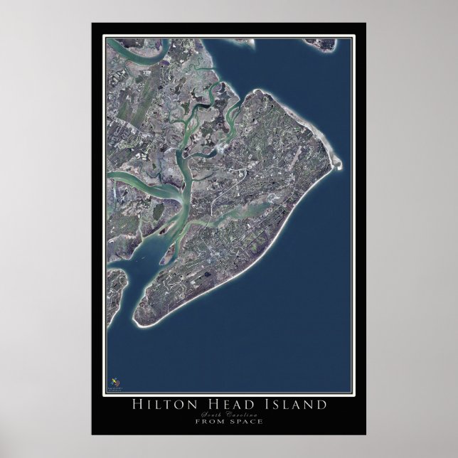 Póster Poster de Satélites de Hilton Head Island Carolina (Frente)