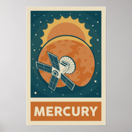 Póster Poster de satélites de la galaxia Mercury Retro
