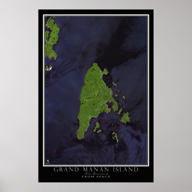 Póster Poster de Satélites de Nueva Brunswick en la Isla  (Frente)