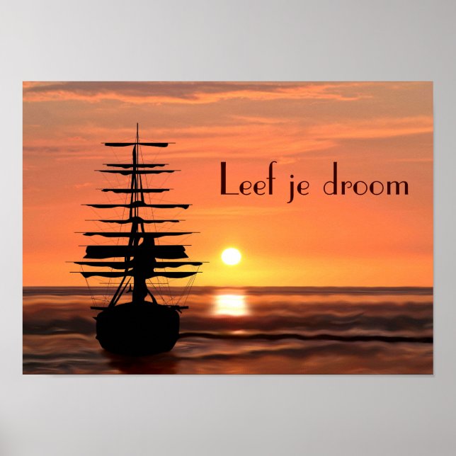 Póster Poster de Schiff mit Sonnenaufgang (Frente)
