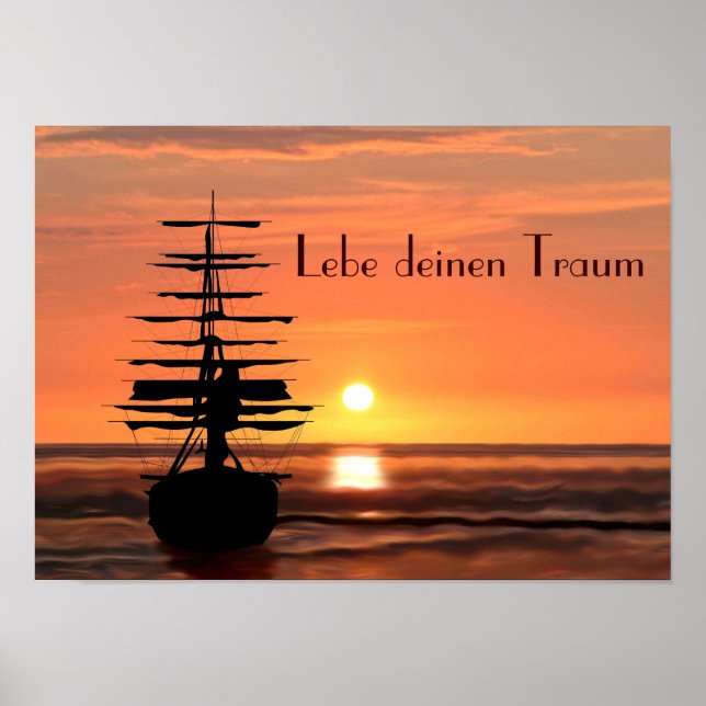 Póster Poster de Schiff mit Sonnenaufgang (Frente)