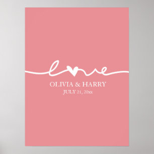 Póster Poster de script de amor de nombres personalizados