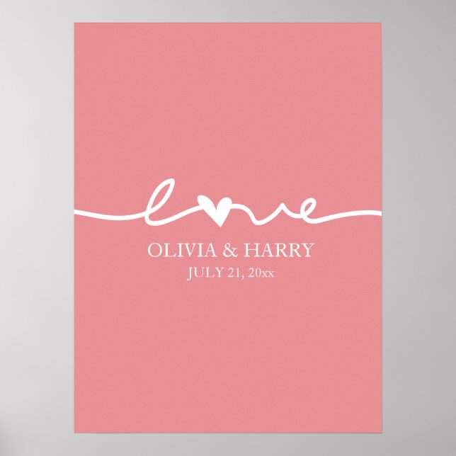 Póster Poster de script de amor de nombres personalizados (Frente)