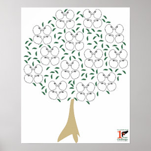 Póster Poster de seguimiento del desafío de 1 año para la