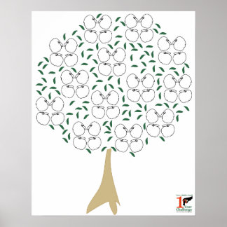 Póster Poster de seguimiento del desafío de 1 año para la