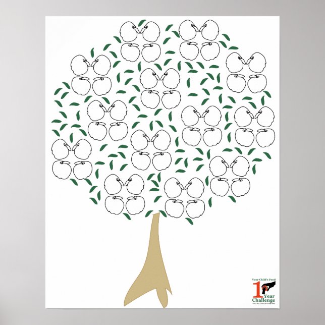 Póster Poster de seguimiento del desafío de 1 año para la (Frente)