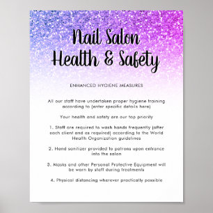 Póster Poster de Seguridad de la Salud en Salon de Nail P