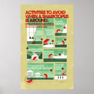 Póster Poster de seguridad de Sharktopus