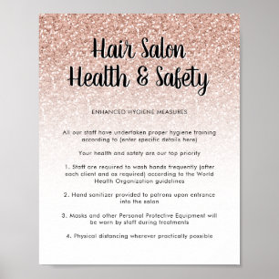 Póster Poster de Seguridad Sanitaria de la peluquería Pur