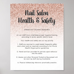Póster Poster de Seguridad Sanitaria de Salon Nail Purpur