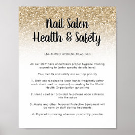 Póster Poster de seguridad sanitaria de Salon Nail Purpur