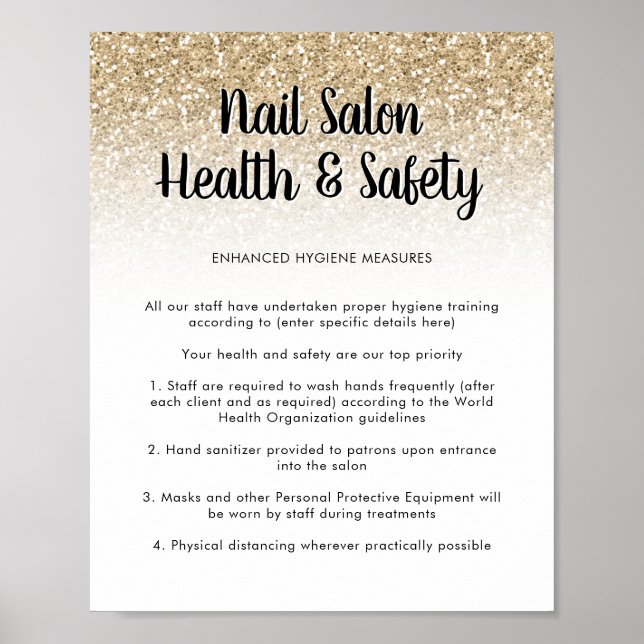 Póster Poster de seguridad sanitaria de Salon Nail Purpur (Frente)