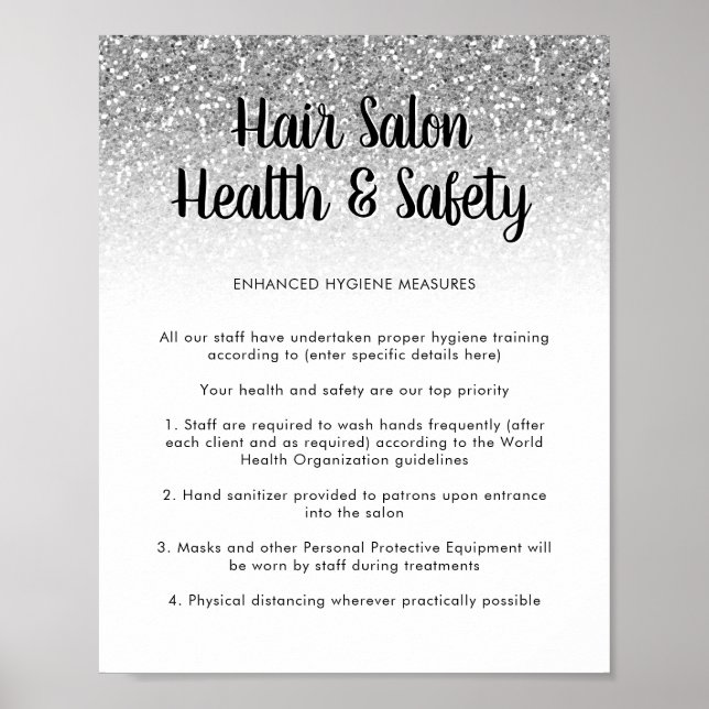 Póster Poster de Seguridad Sanitaria del Salón del Pelo P (Frente)