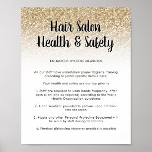Póster Poster de Seguridad Sanitaria del Salón del Pelo P