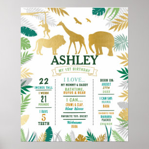 Póster Poster de selva de hitos 1 niño Chica de oro salva