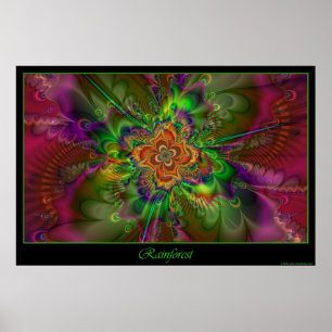 Póster Poster de selva tropical - frontera verde