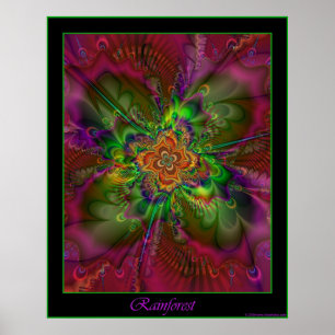 Póster Poster de selva tropical - frontera verde