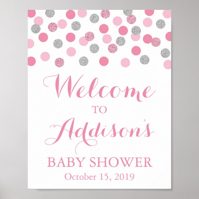 Póster Poster de señalización de bienvenida Baby Shower r (Frente)