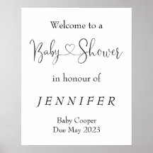 Poster de señalización de bienvenida de Baby Showe