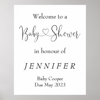 Póster Poster de señalización de bienvenida de Baby Showe