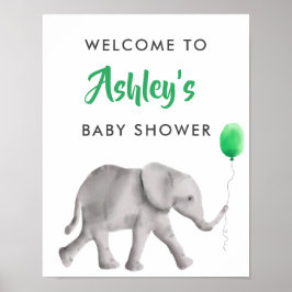 Póster Poster de señalización de bienvenida para elefante