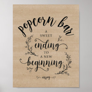 Póster Poster de señas de barras de palomitas de Boda Rus