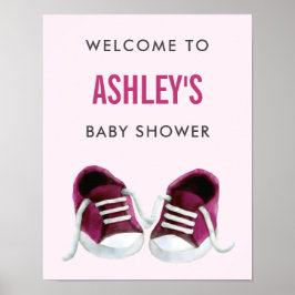 Póster Poster de señas de bienvenida Baby Shower para los