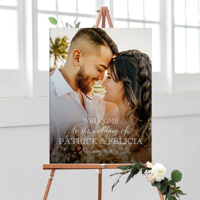 Póster poster de señas de bienvenida boda con foto (Subido por el creador)