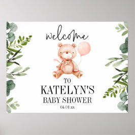 Póster Poster de señas de bienvenida de Baby Shower de Te