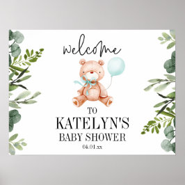 Póster Poster de señas de bienvenida de Baby Shower de Te
